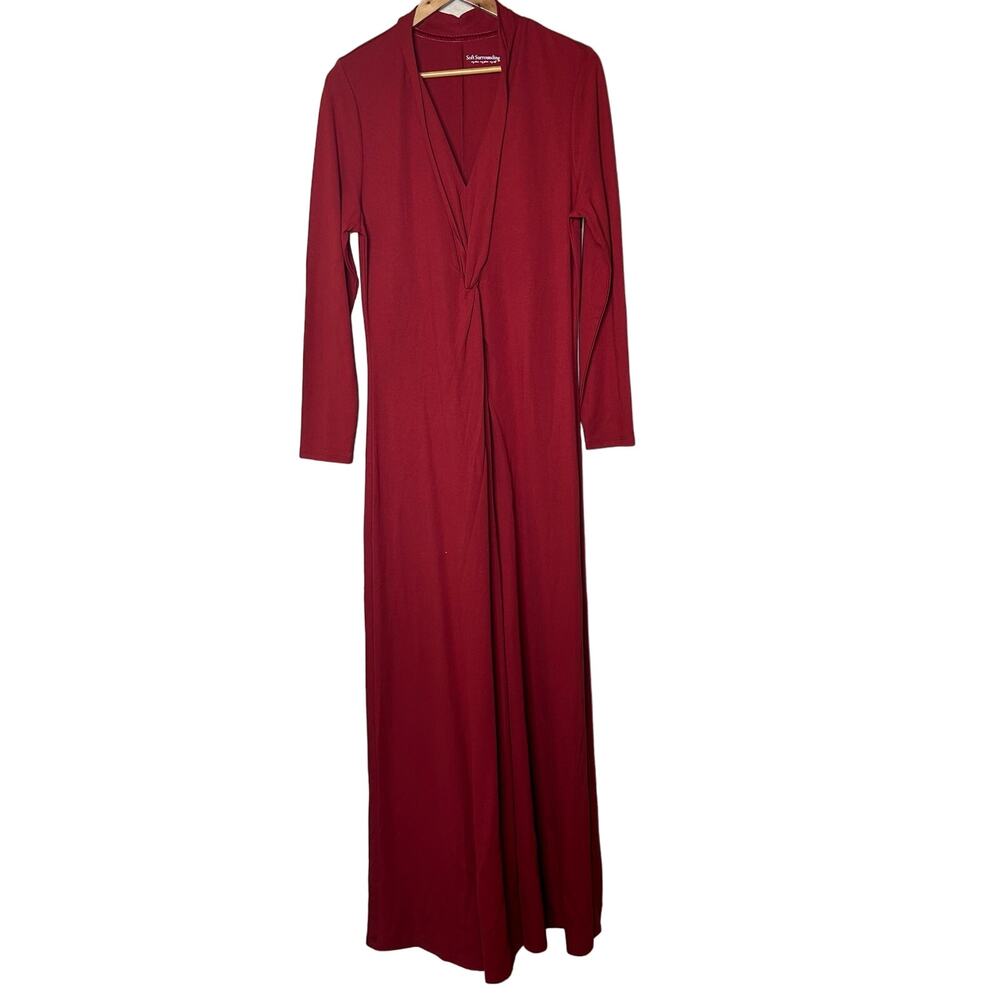 Soft Surroundings Dress Maxi Soft Knit Stretchy Cozy Comfy Viscose Nylon‎ Size L